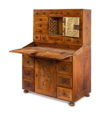 A Continental Burl Walnut Tabernacle Bureau
