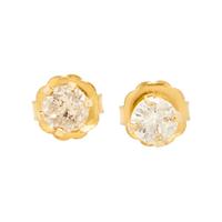 COLLECTION OF YELLOW GOLD AND DIAMOND STUD EARRINGS