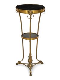 An Empire Style Brass Mounted Gueridon Table