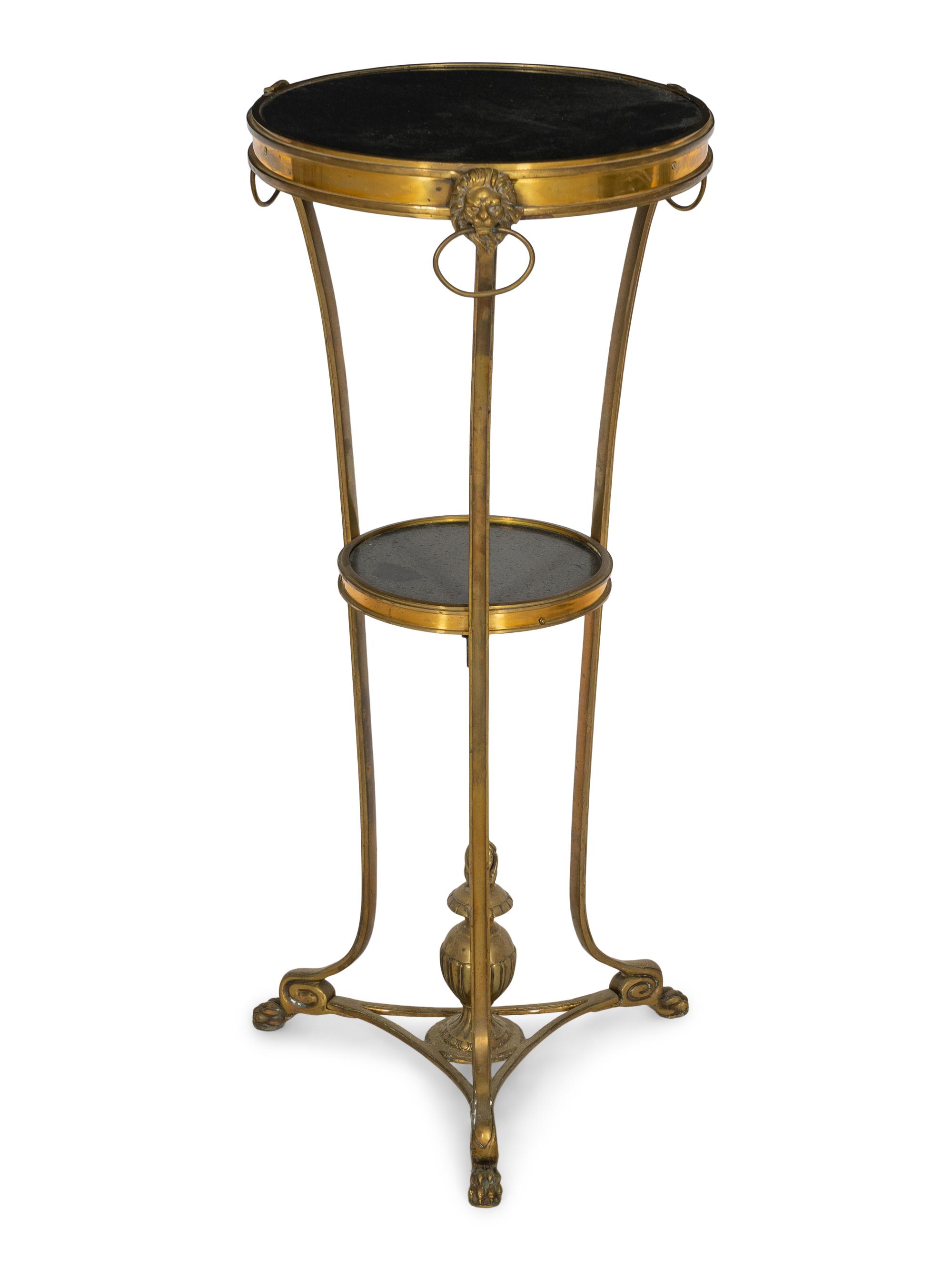 An Empire Style Brass Mounted Gueridon Table