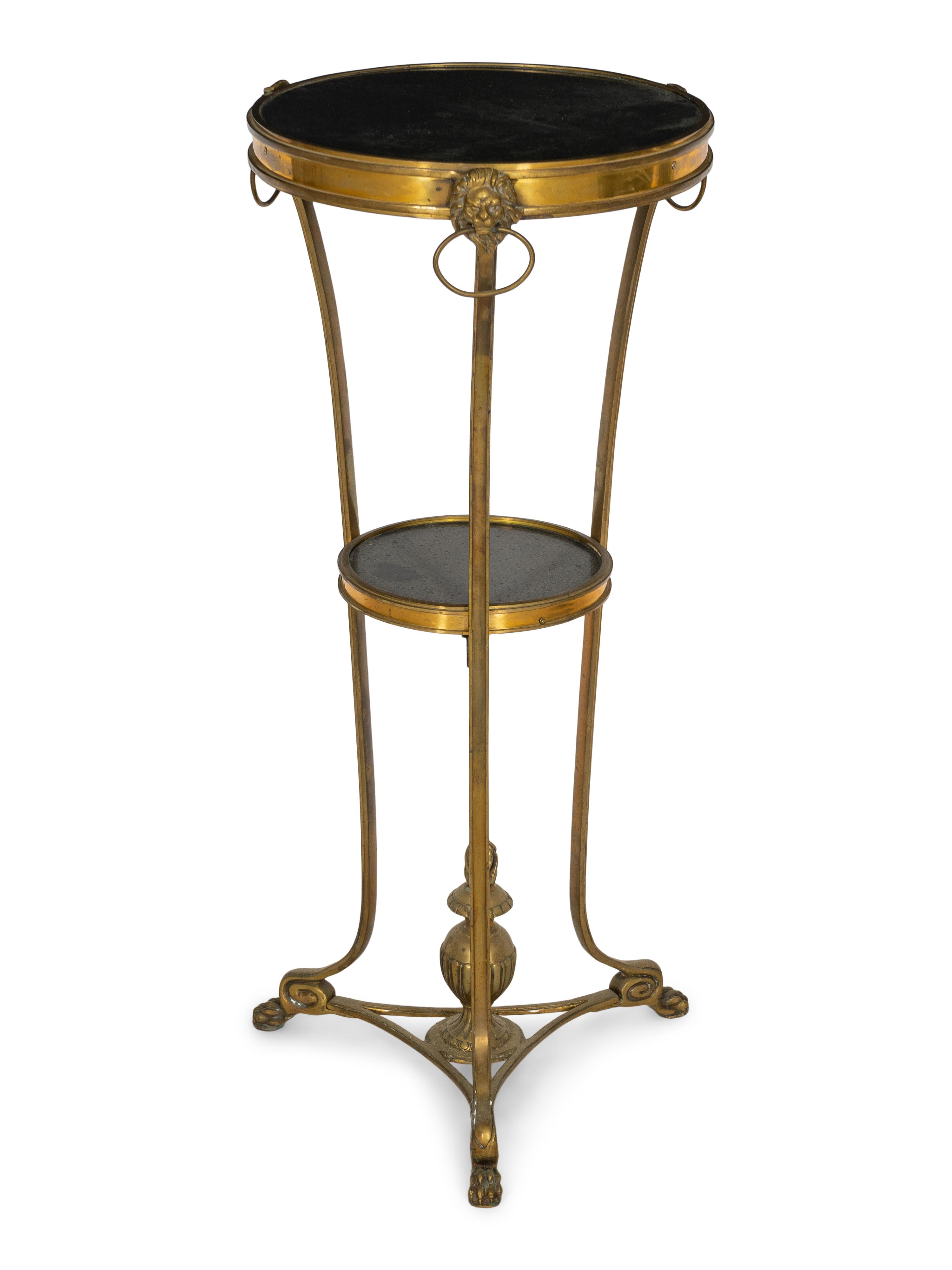 An Empire Style Brass Mounted Gueridon Table