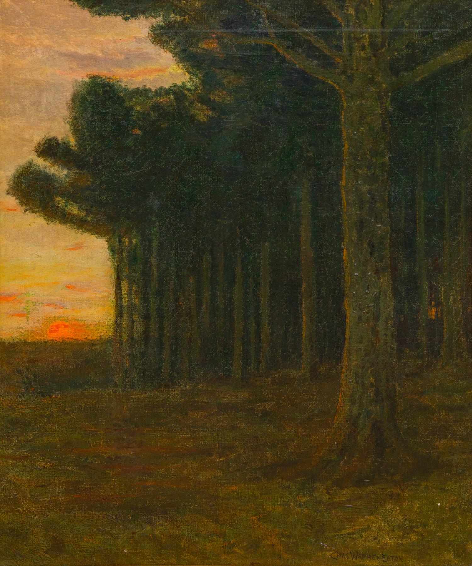 Charles Warren Eaton, (American, 1857-1937), Dutch Poplars at Sunset