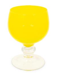 A Set of Nine Yellow Glass Goblets