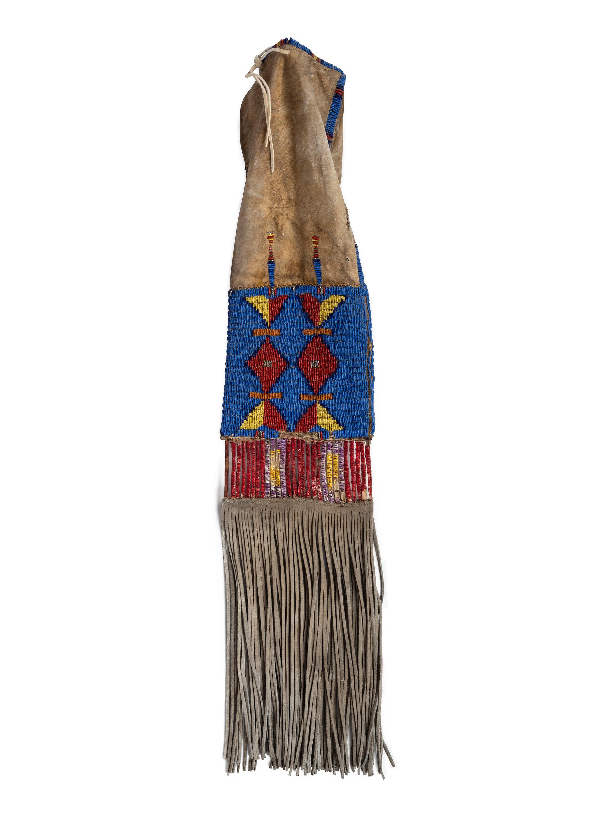 Sioux Beaded Hide Tobacco Bag