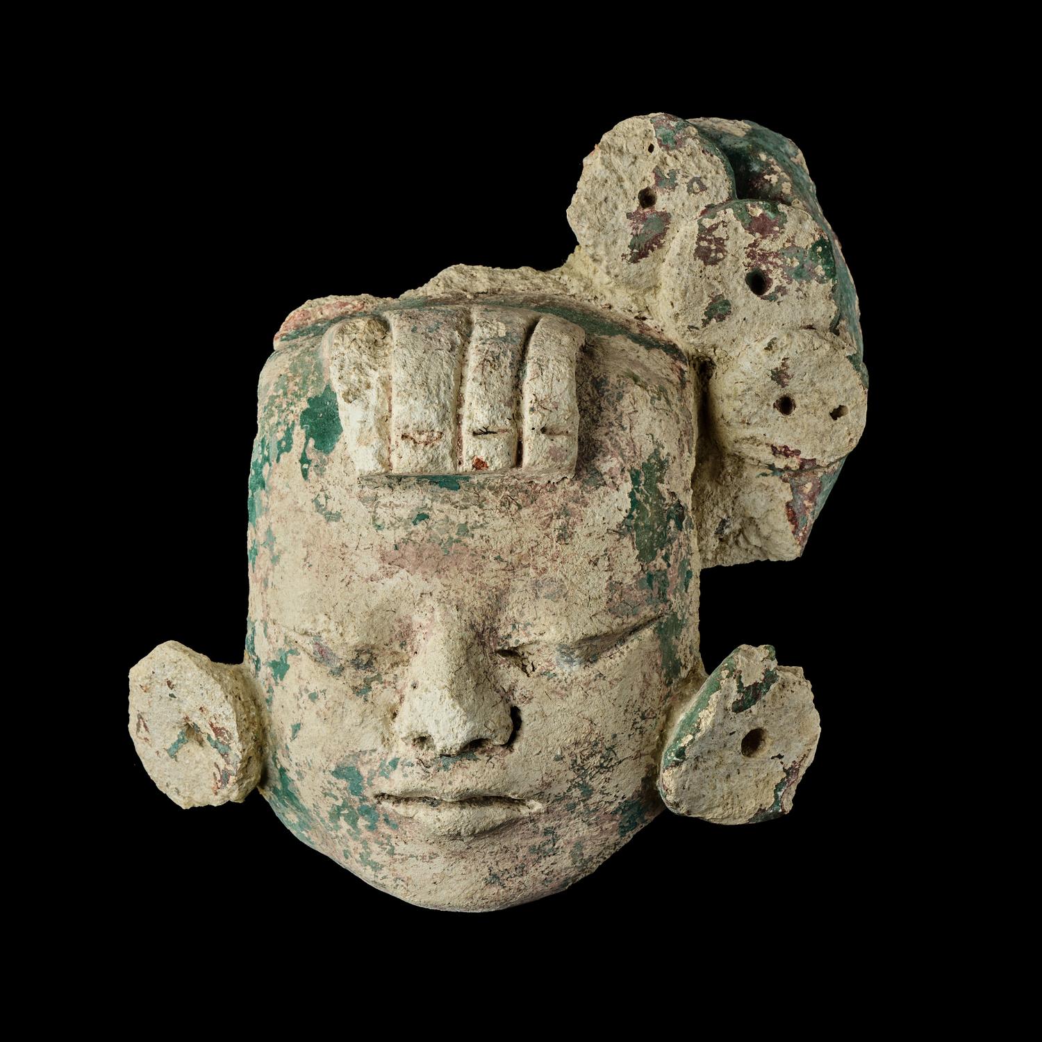 A Maya Stucco Head of a Dignitary
