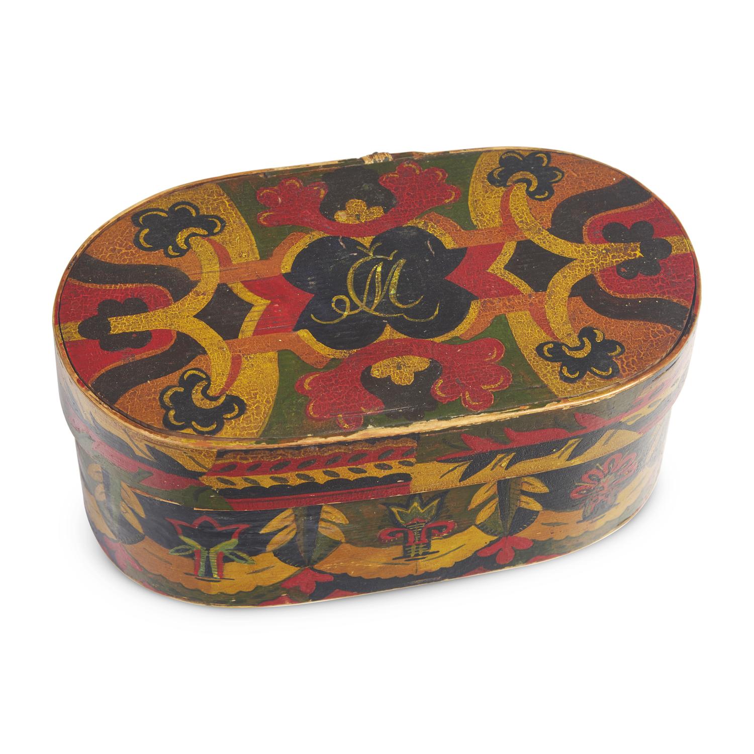 A Swedish Painted Bentwood Box
