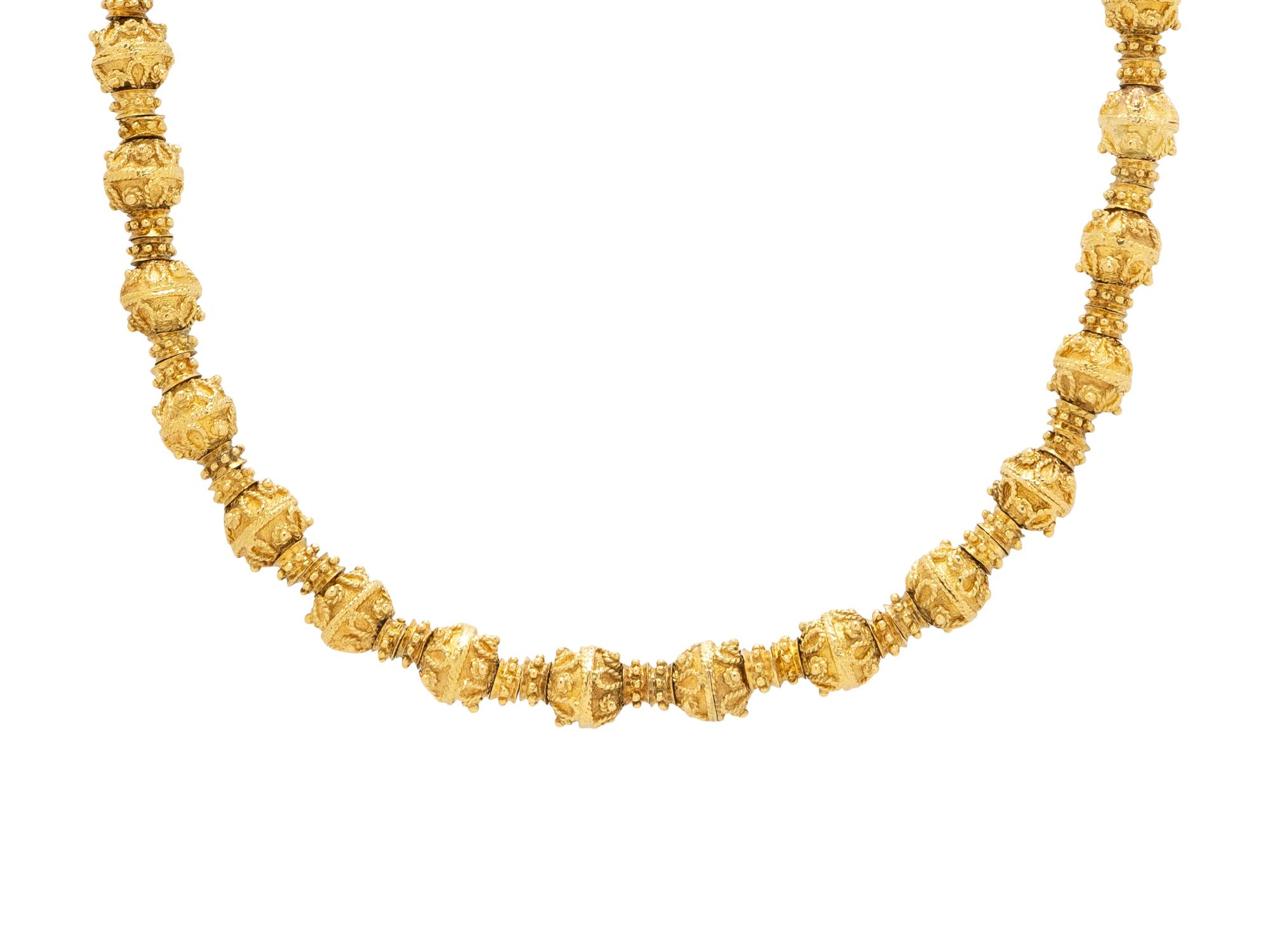 YELLOW GOLD BEAD NECKLACE