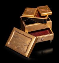 Three Gilt Lacquer Scholar's Objects