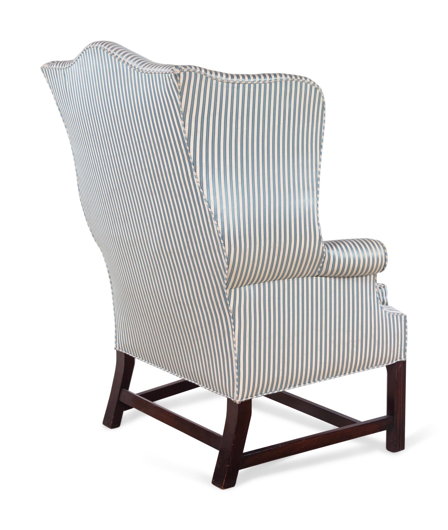 A George III Style Mahogany Wingback Armchair