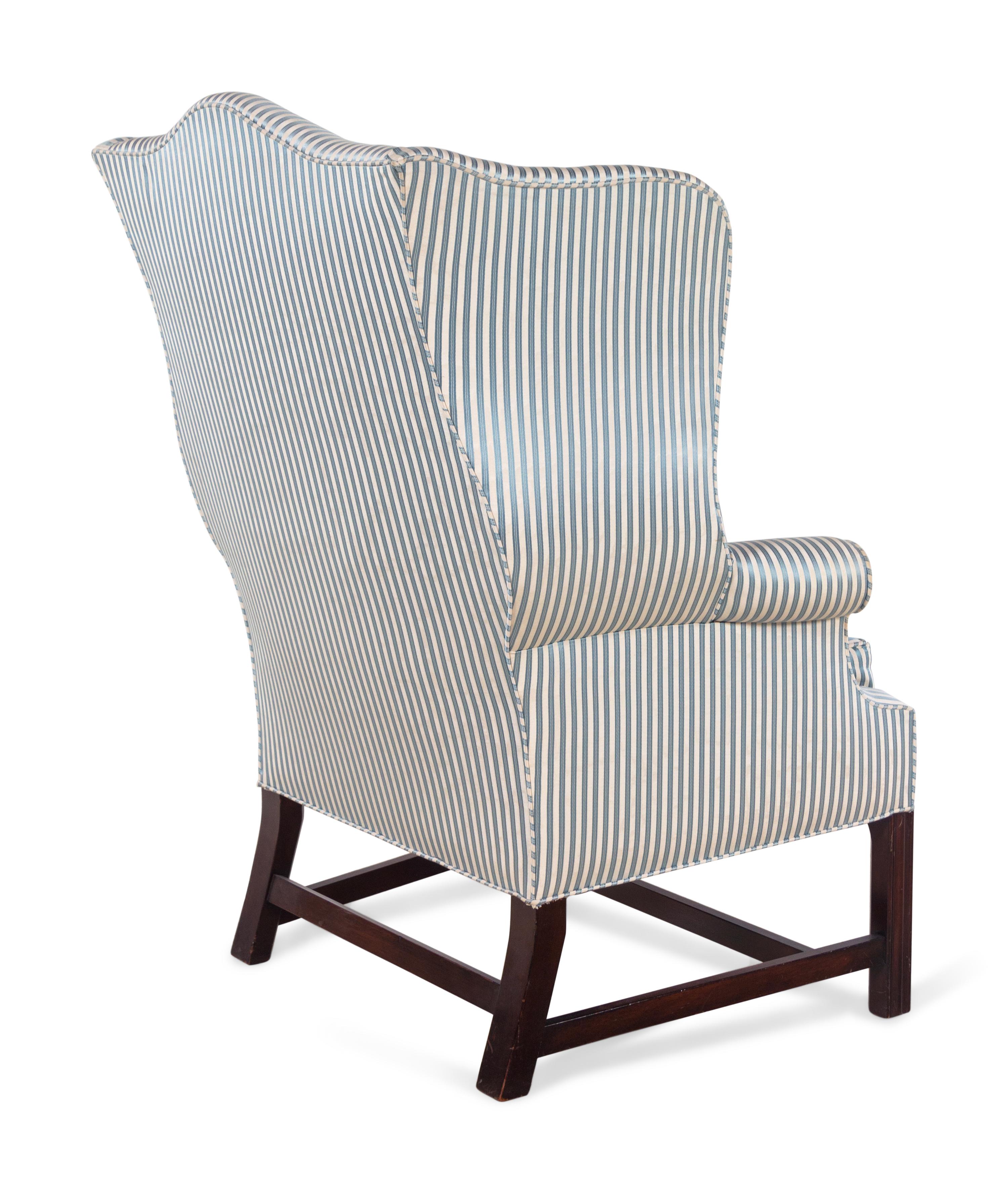 A George III Style Mahogany Wingback Armchair