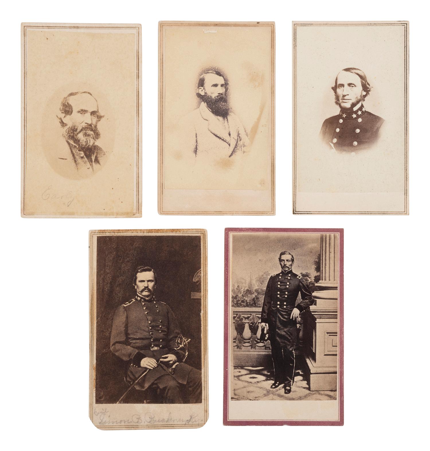 [CIVIL WAR - THE CONFEDERACY]. A group of 10 CDVs, incl. CSA Generals JACKSON, ZOLLICOFFER, CLINGMAN, PILLOW, HILL, and BEAUREGARD.