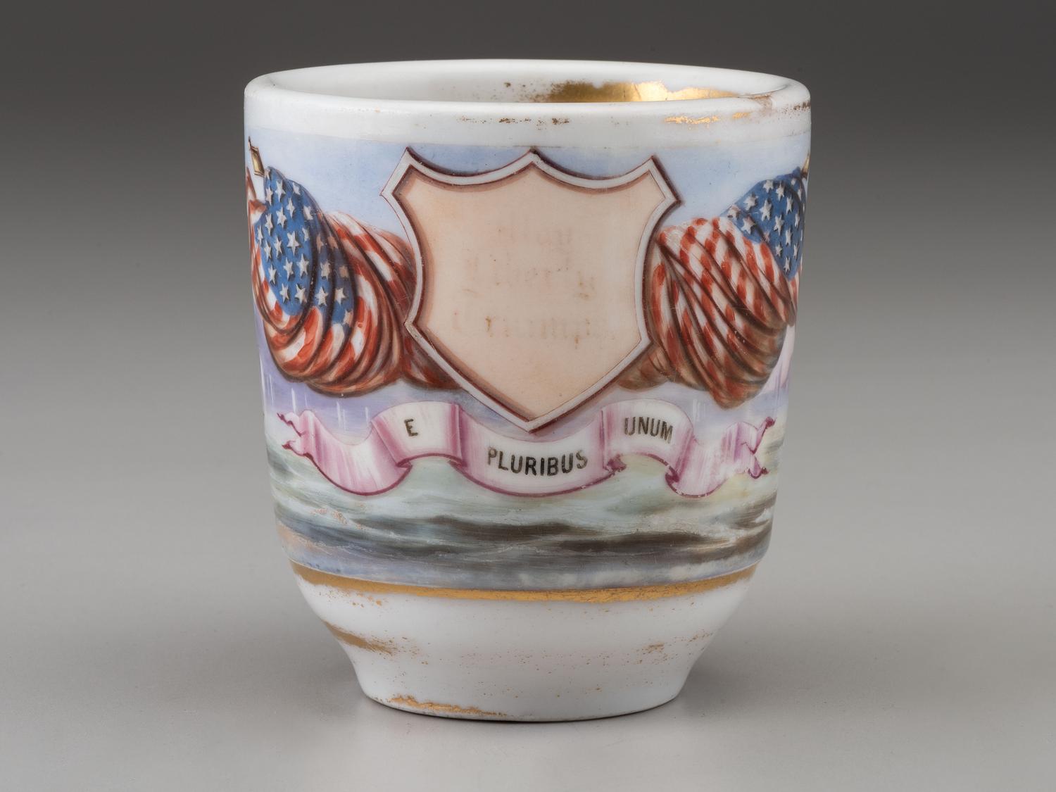 Two Painted Porcelain Shaving Mugs