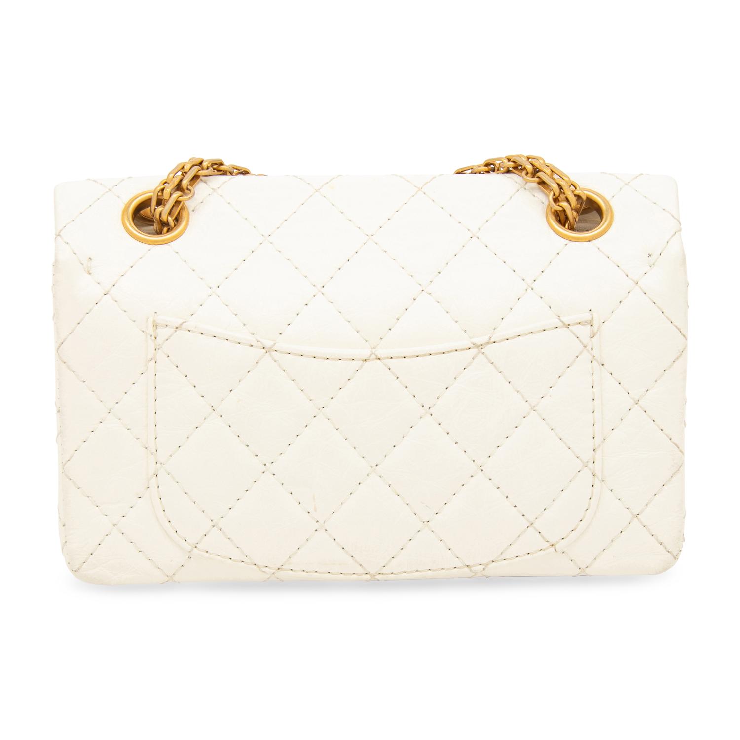 CHANEL, SMALL WHITE 2.55 REISSUE FLAP BAG