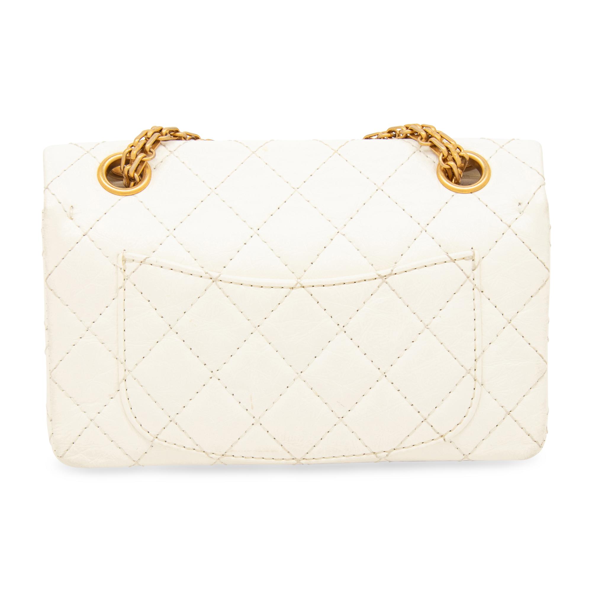 CHANEL, SMALL WHITE 2.55 REISSUE FLAP BAG