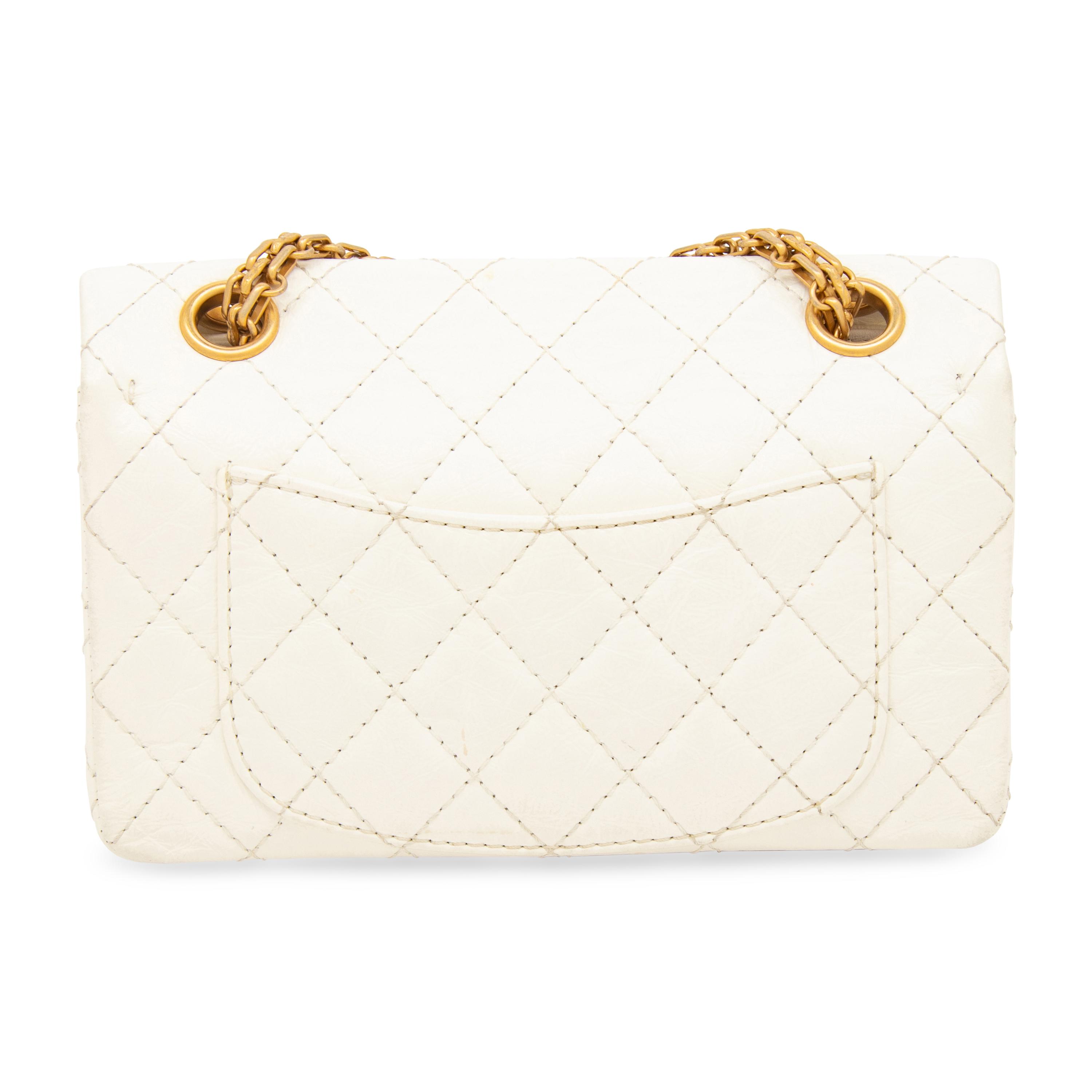 CHANEL, SMALL WHITE 2.55 REISSUE FLAP BAG