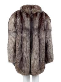 Chocolate Silver Combo Fox Fur Coat, 1990's-2000's