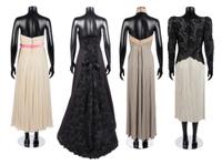 Four Vintage Designer Evening Dresses; One Galanos, One McFadden, One Sarmi, One Sam Carlin, 1970-90s