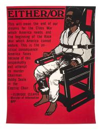 [BLACK PANTHERS]. DOUGLAS, Emory, artist. Either Or. "This Will Mean the End of Our Dreams for the Class War which America needs and the beginning of the Race War which America cannot endure..." San Francisco, CA, [ca 1970?].
