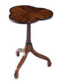 A Rose Tarlow Macassar Ebony Cloverleaf Pedestal Table