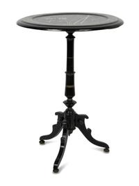 A Victorian Abalone Inlaid Papier Mache Table