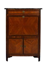 A French Empire Style Mahogany Marble-Top Secrétaire à Abbatant