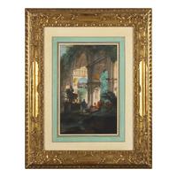 Giuseppe Bernardino Bison (Italian, 1762-1844) — Capriccio with a Triumphal Arch