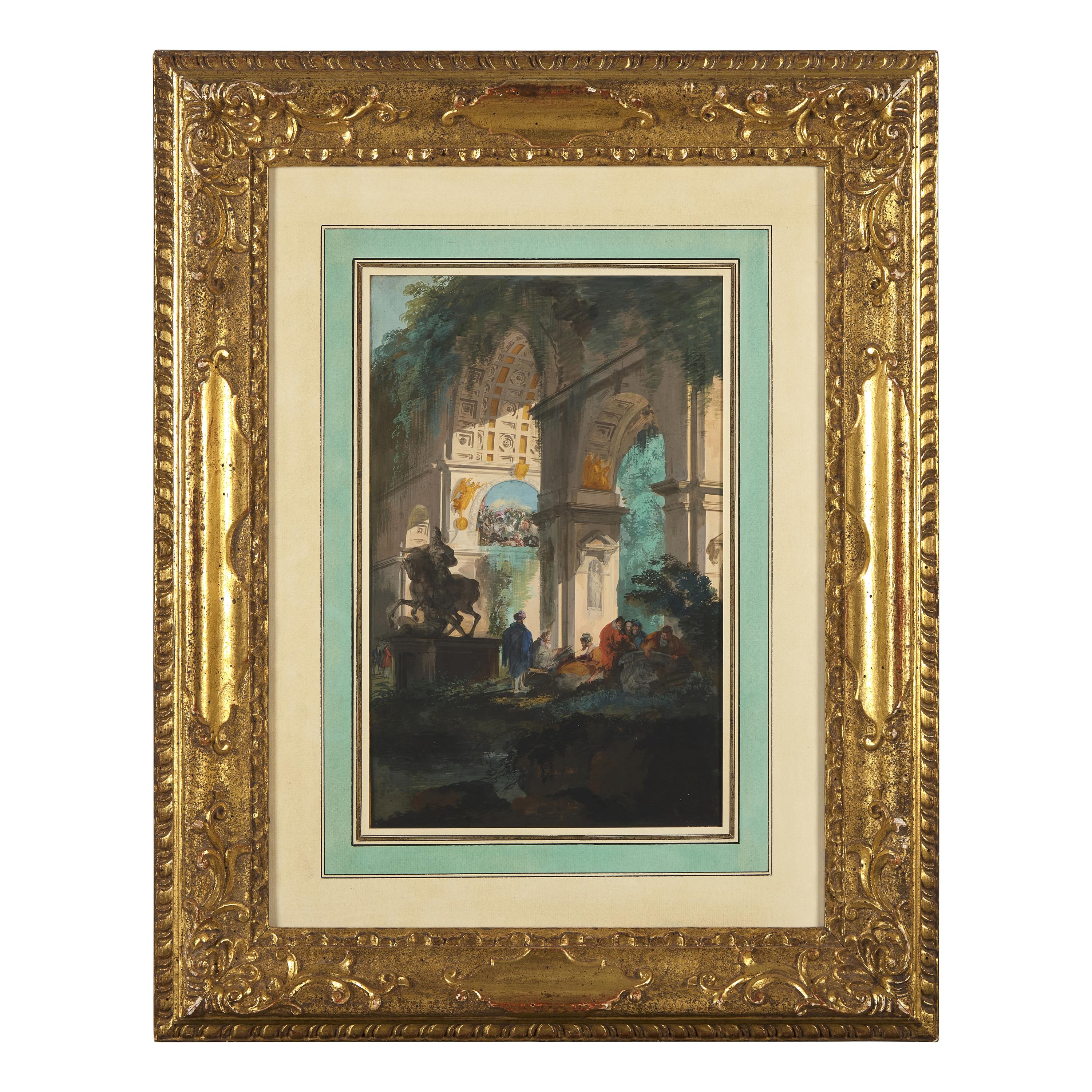 Giuseppe Bernardino Bison (Italian, 1762-1844) — Capriccio with a Triumphal Arch