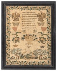 A Maine Needlework Sampler with Eagles