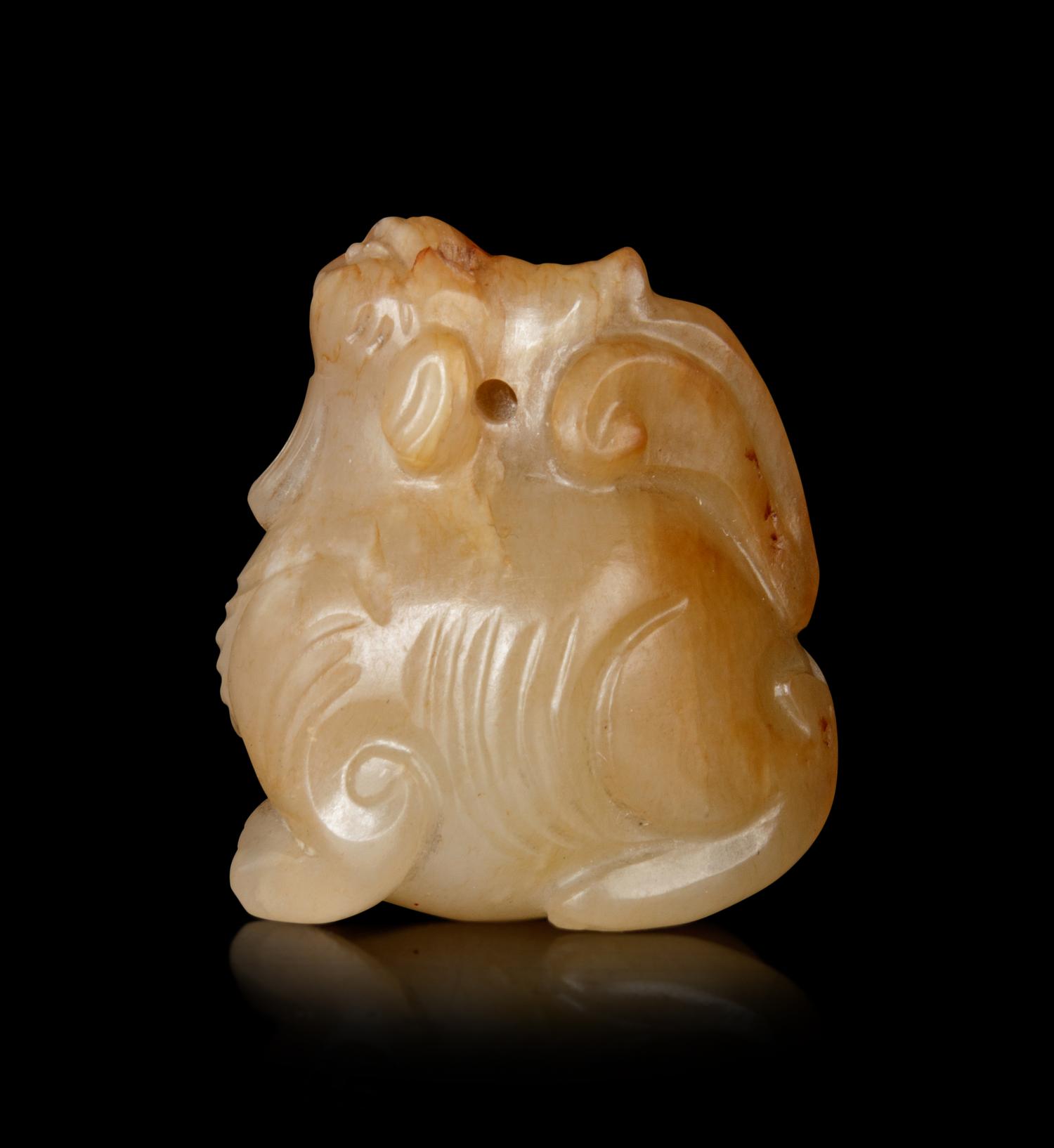 A Yellow Jade Figure of a Recumbent Ram
