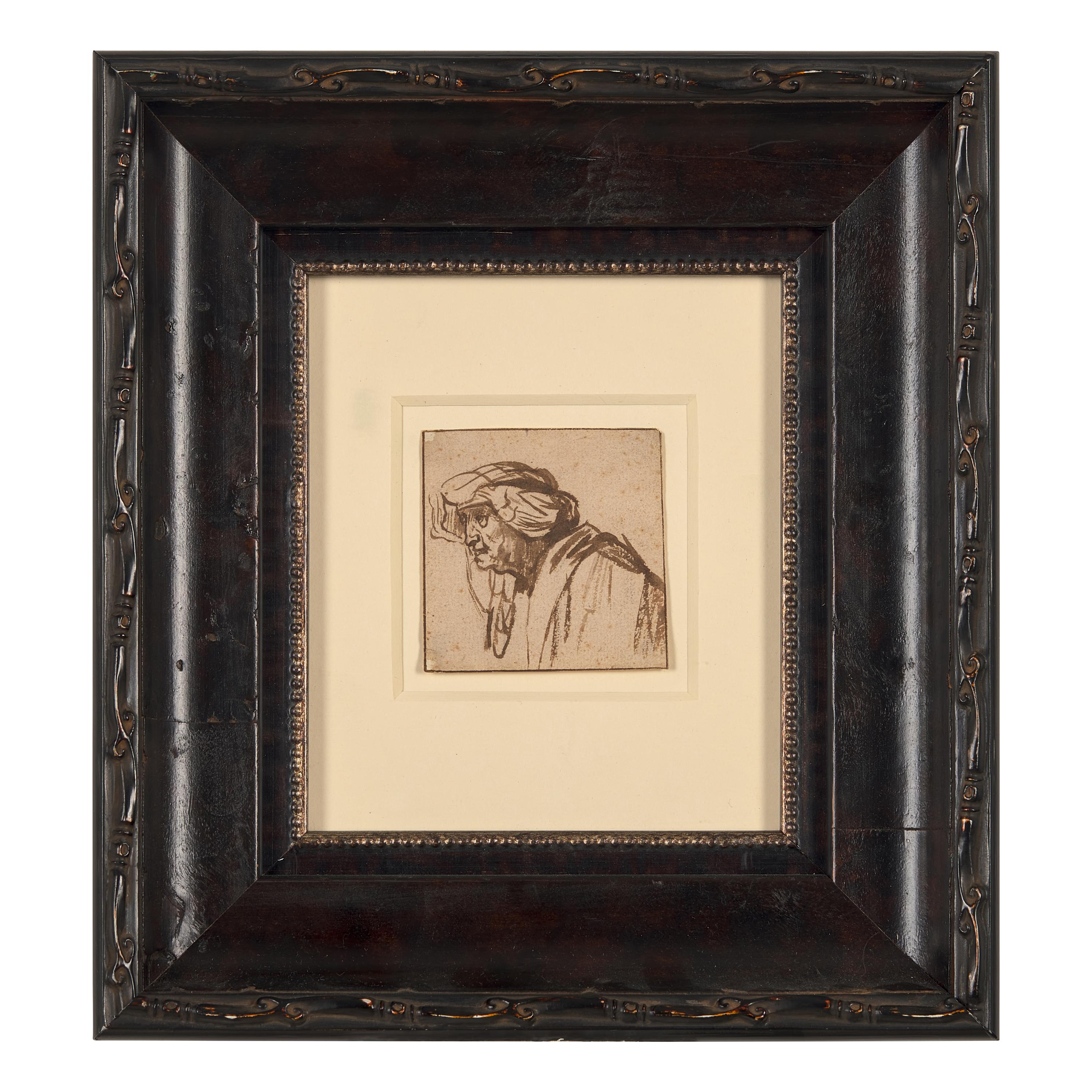 School of Rembrandt van Rijn (Dutch, 1606-1669) — Head of an Old Woman Wearing a Turban