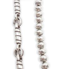Southwestern Sterling Silver Necklace and Silver Bead Bracelet