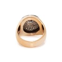 YELLOW GOLD, PLATINUM AND DIAMOND BOMBE RING