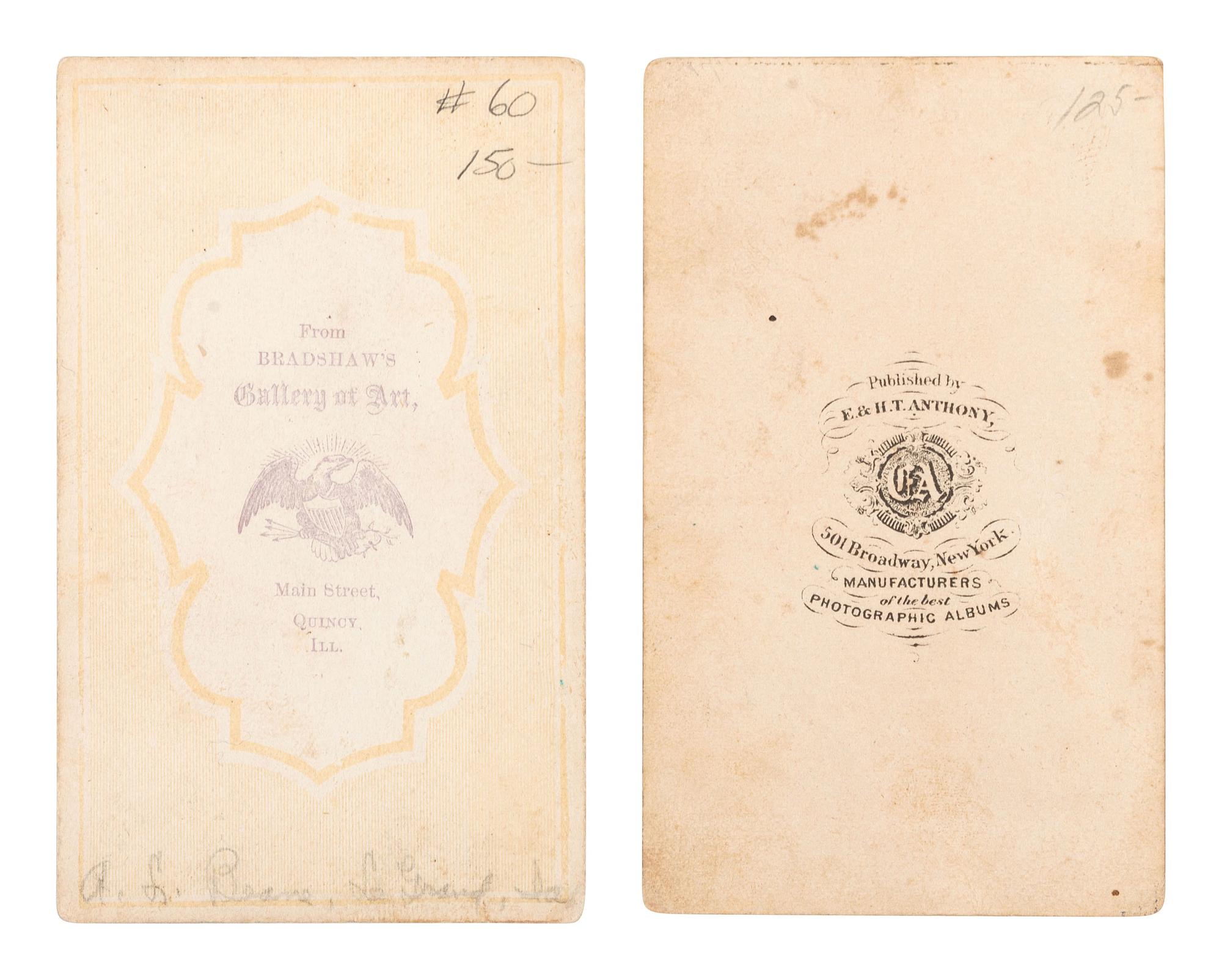 SHERMAN, William Tecumseh (1820-1891). A group of 3 items, including 2 CDVs and an autograph endorsement signed ("W.T. Sherman"), as Major General. Memphis, TN, 25 November 1862.