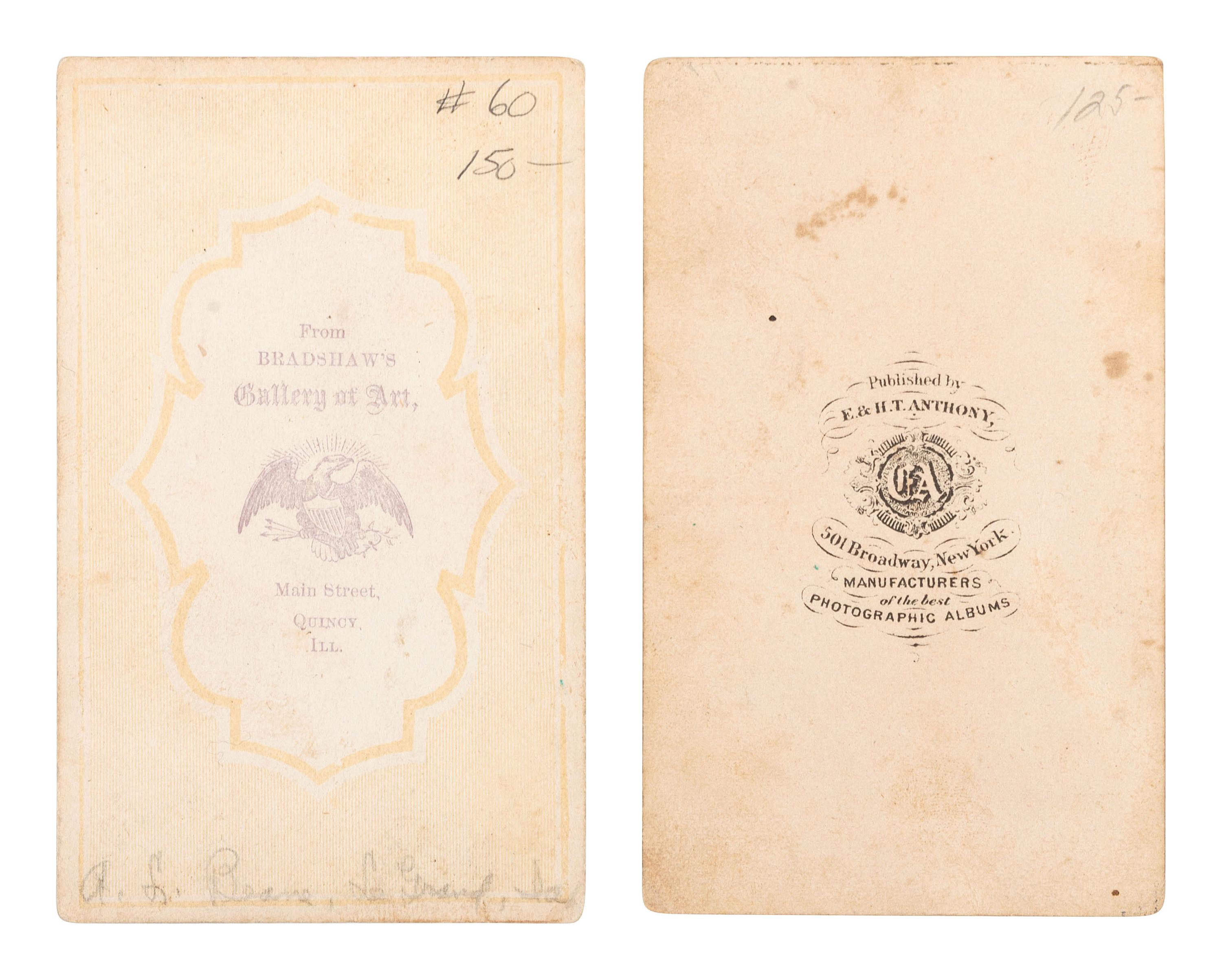 SHERMAN, William Tecumseh (1820-1891). A group of 3 items, including 2 CDVs and an autograph endorsement signed ("W.T. Sherman"), as Major General. Memphis, TN, 25 November 1862.