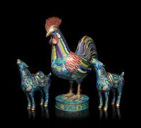 Three Chinese Cloisonné Enamel Animal Figures