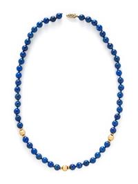 YELLOW GOLD AND LAPIS LAZULI NECKLACE AND BANGLE