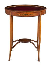 An Edwardian Adam Style Satinwood Vitrine Table