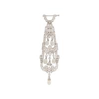 EDWARDIAN, PLATINUM AND DIAMOND PENDANT NECKLACE