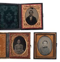 [EARLY PHOTOGRAPHY]. 23 cased images, incl. daguerreotype, ambrotype, and tintype portraits