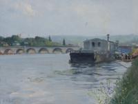 Albert Adolphe, (American, 1865-1940), Wash Barge, Argenteuil-Sur-Seine