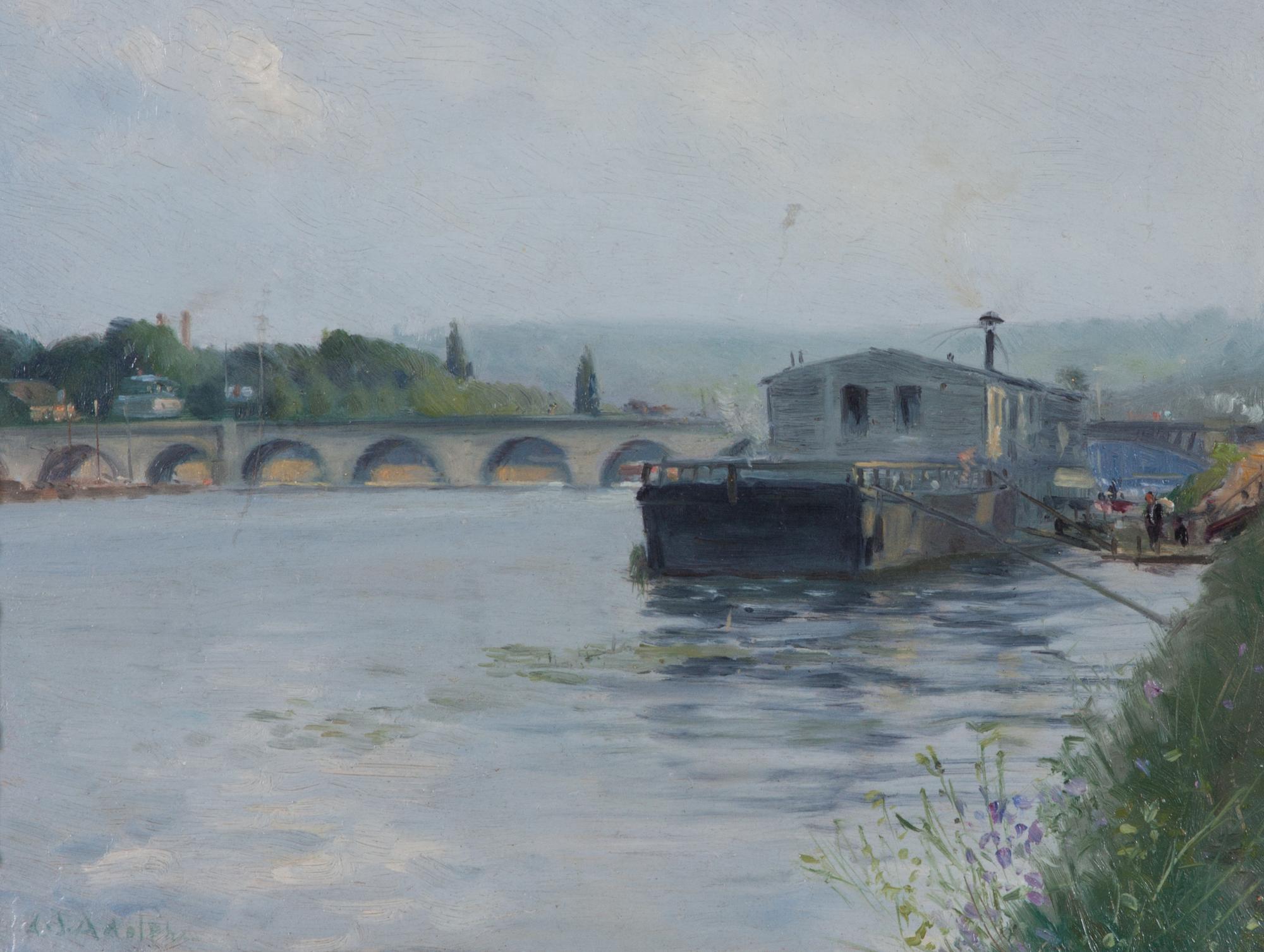 Albert Adolphe, (American, 1865-1940), Wash Barge, Argenteuil-Sur-Seine
