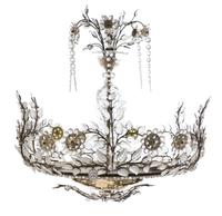 A Gilt Metal and Molded Glass Chandelier Diameter 24 inches. — MANNER OF BAGUES, SECOND HALF 20TH CENTURY