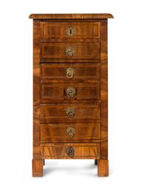 A Biedermeier Burl Walnut Chest of Drawers