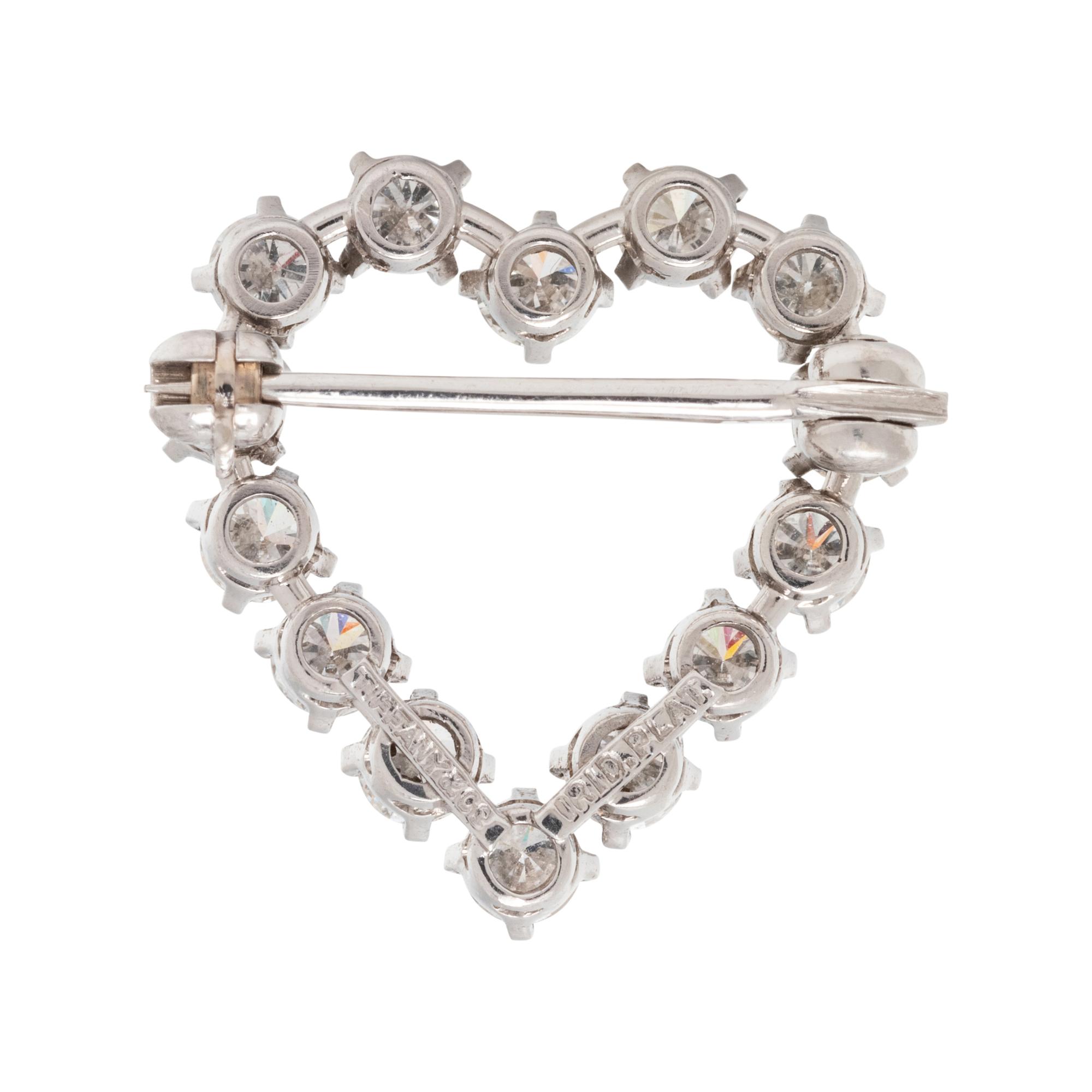 TIFFANY & CO., DIAMOND HEART BROOCH