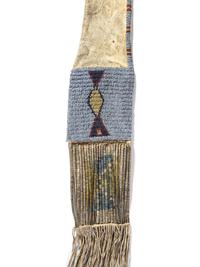 Sioux / Arapaho Beaded Hide Tobacco Bag, with Horse Tracks