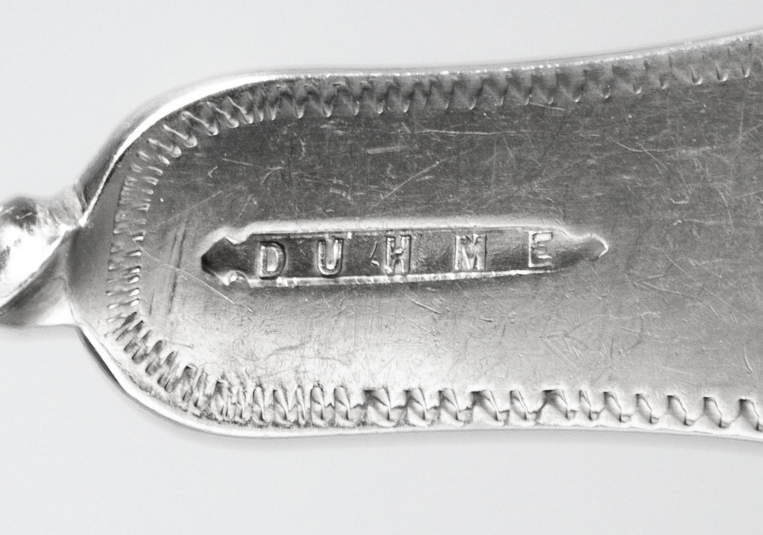 A Set of Twelve American Coin Silver Tablespoons, Duhme & Co., Cincinnati, 19th Century, each having a Fiddle pattern handle with spira