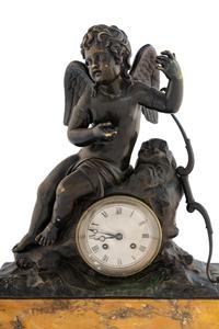 A Louis Philippe Bronze and Marble Figural Clock