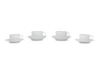 A Group of Hermès Egée Porcelain Cups and Saucers