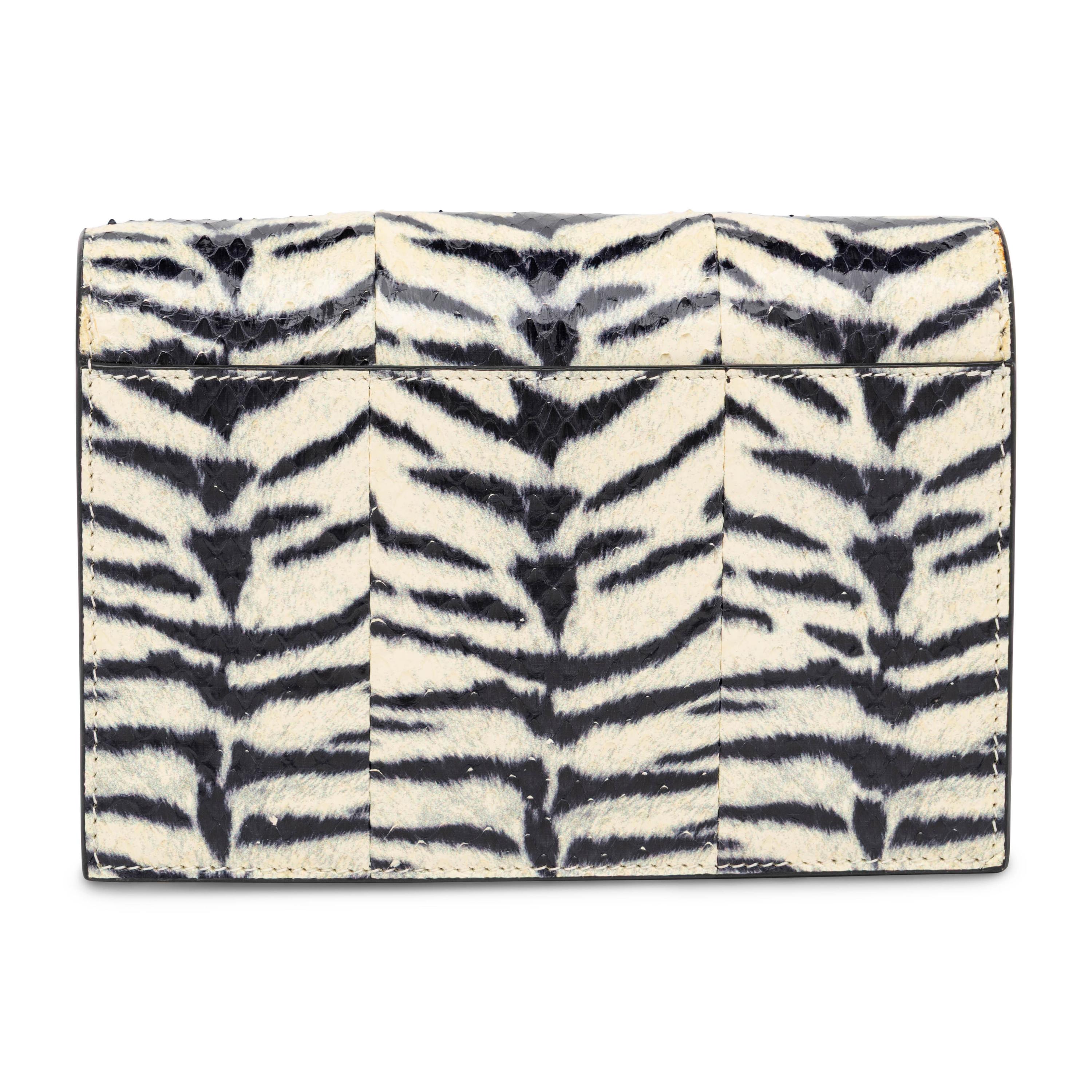 Saint Laurent, Kate Strap Wallet in Zebra-Print Snakeskin