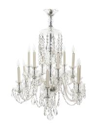 A George III Style Cut Glass Twelve-Light Chandelier
